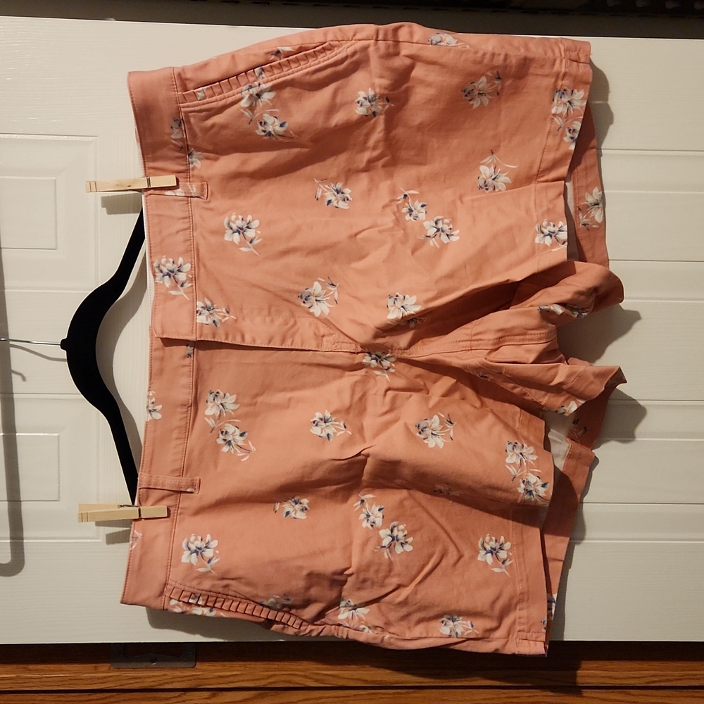 Lane Bryant Plus Size Floral Denim Shorts